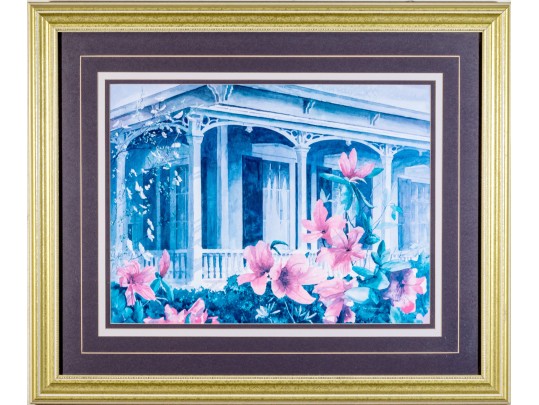 David Nichols (1929-1911) Signed Limited Edition Print, Terrace With Lilies