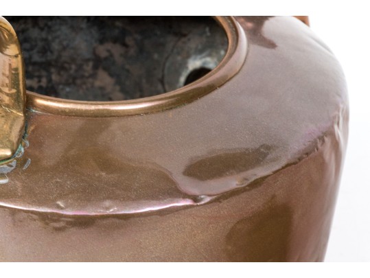Antique Large Copper And Brass Tea Kettle 
