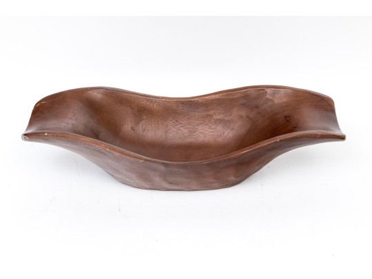 Large Pottery Barn Carved Wooden Bowl