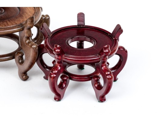 Two Chinese Carved Wood Vessel Stands