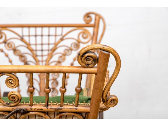 19th Century Rattan Baby Pram By Haywood Wakefield
