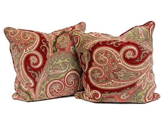 Pair Of Decorative Velveteen Pillows 