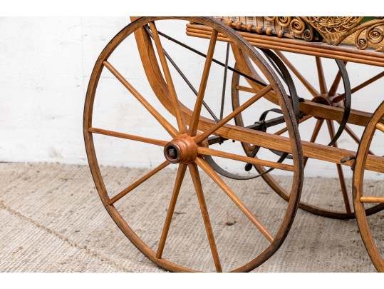 19th Century Rattan Baby Pram By Haywood Wakefield