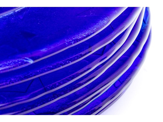 Wonderful Set Of 8 Cobalt Glass Chargers