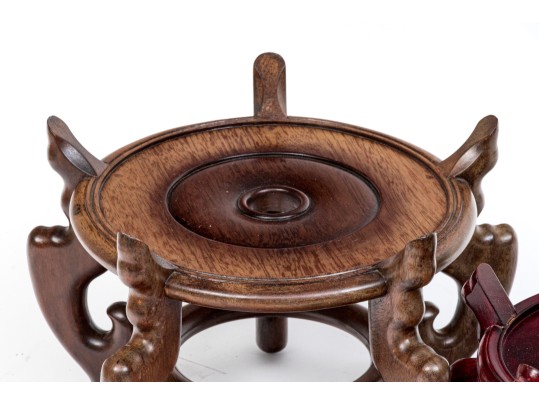 Two Chinese Carved Wood Vessel Stands