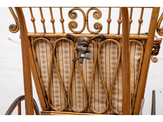 19th Century Rattan Baby Pram By Haywood Wakefield