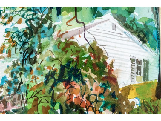 LEE W. HUGHES (American, 1931-2014) Watercolor, Country Estate