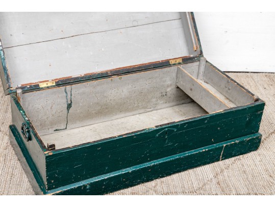 Antique Trunk In Green Paint