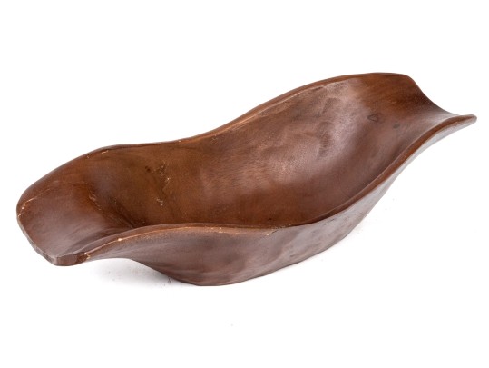 Large Pottery Barn Carved Wooden Bowl