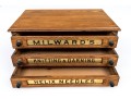 Antique Milward's Three Drawer Oak Needle Cabinet