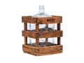 Vintage Five Gallon Glass Bottle With Wooden Water Crate