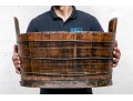 Antique Stained Wood Circular Barrel 