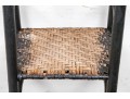 Antique Ladder Back Armchair In Black Paint
