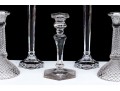 Assembled Collection Of Five Crystal Candlesticks