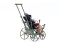 Antique Child's Toy Baby Carriage Filled With Stuffed Toy Bears