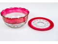 Vintage Indiana Glass Kings Crown Ruby Punch Bowl Set