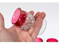34 Piece Collection Of Cranberry Banded Molded Glass Stemware