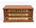 Antique Milward's Three Drawer Oak Needle Cabinet