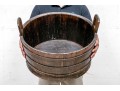 Antique Stained Wood Circular Barrel 