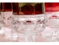 34 Piece Collection Of Cranberry Banded Molded Glass Stemware