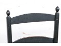 Antique Ladder Back Armchair In Black Paint