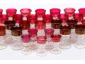 34 Piece Collection Of Cranberry Banded Molded Glass Stemware