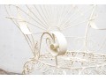 Pair Of Vintage White Painted Metal Peacock Chairs 