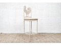 Vintage Paint Decorated Metal Counter Stool