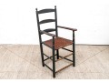 Antique Ladder Back Armchair In Black Paint