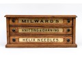 Antique Milward's Three Drawer Oak Needle Cabinet