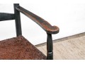 Antique Ladder Back Armchair In Black Paint