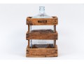 Vintage Five Gallon Glass Bottle With Wooden Water Crate