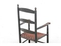 Antique Ladder Back Armchair In Black Paint