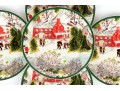Set Of Eight Decorative Ceramic Salad Plates, Boxed