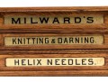 Antique Milward's Three Drawer Oak Needle Cabinet