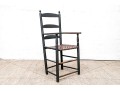 Antique Ladder Back Armchair In Black Paint