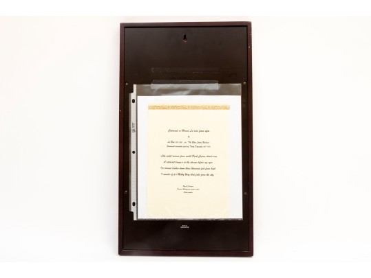 Royal Selangor Premier Malaysian Pewter Poem Plaque
