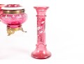 Beautifully Hand-Decorated Cranberry Glass