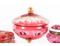 Beautifully Hand-Decorated Cranberry Glass