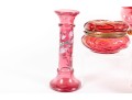 Beautifully Hand-Decorated Cranberry Glass