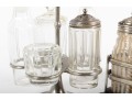 Clear, White, And Red Depression Glass Cruet Sets