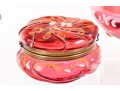 Beautifully Hand-Decorated Cranberry Glass
