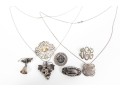 Collection Of Miscellaneous Sterling Silver Pin Brooches 