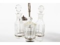 Clear, White, And Red Depression Glass Cruet Sets