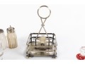 Clear, White, And Red Depression Glass Cruet Sets