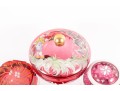Beautifully Hand-Decorated Cranberry Glass