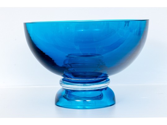 Waterford Marquis Azur Blue Art Glass Bowl