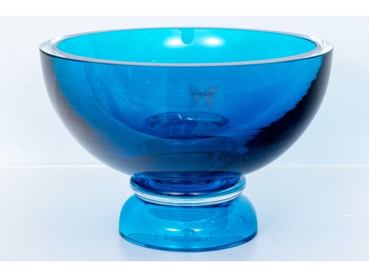 Waterford Marquis Azur Blue Art Glass Bowl