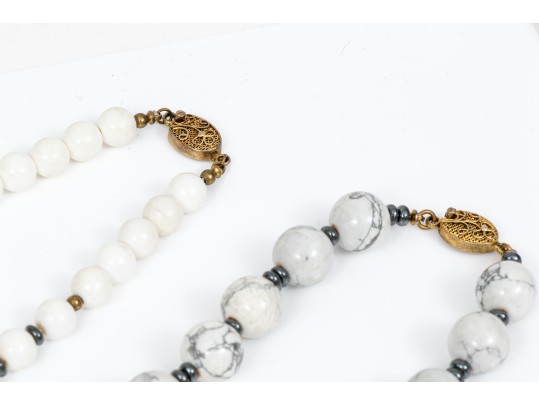 Lot Of Striking Beaded Necklaces Including A Black Cultured Pearl Necklace