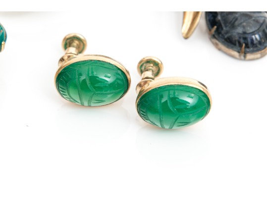 Lot Of Assorted Vintage Gold Filled Scarab Motif Jewelry Pieces